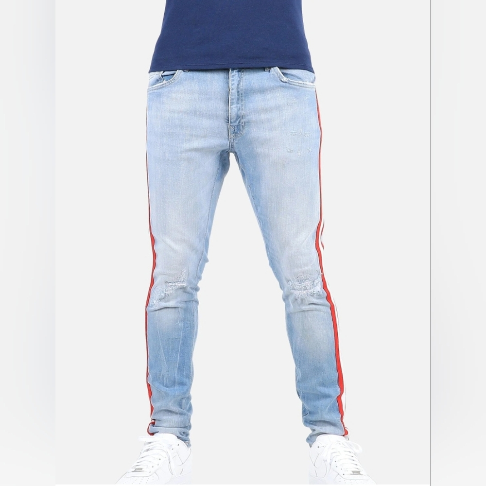 Urban Outfitters BDG Men’s Denim Skinny Stretch Athletic Stripe Jeans Size 34